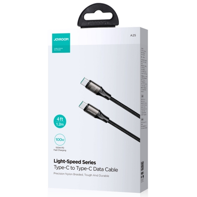 Joyroom Cable Light‑Speed Series 100 W USB‑C a USB‑C 1,2 m (Negro) Caja